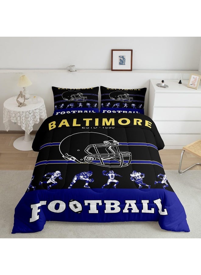 Erosebridal 7 Pieces Bed in a Bag King Comforter Set with Sheets, Football Design Bedding Sets for All Season - Image 2