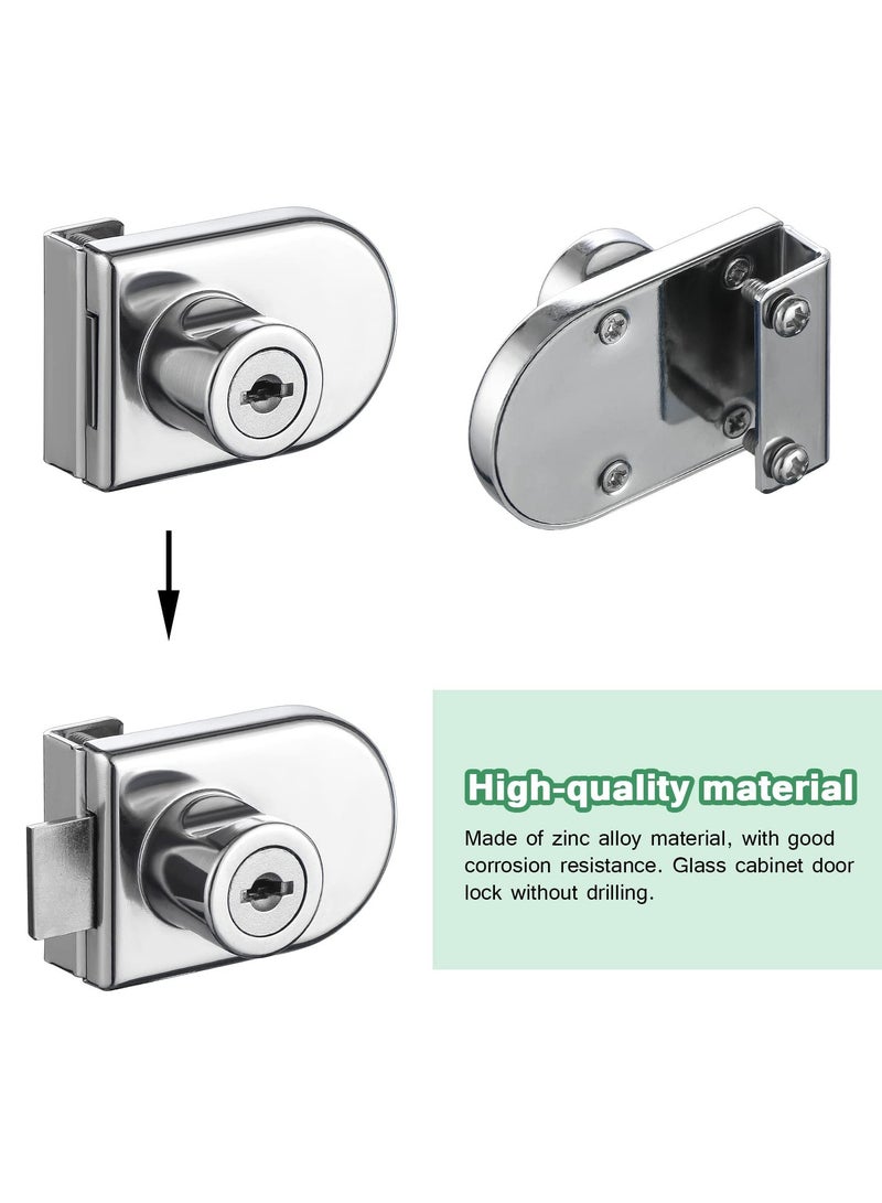 SYOSI Glass Door Display Cabinet Safety Lock, Double-Open Glass Door Single Glass Door Locks for 5-8mm Glass, Separate Key Without Drilling - Image 5
