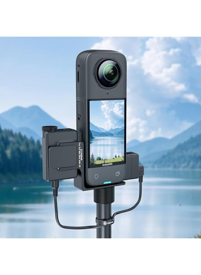 CYNOVA Mount for Insta360 X5 Accessories, Insta 360 X5 Cold Shoe Mount, Invisible Mic Bracket Designed Specifically for DJI Mic Mini（with 3.5mm Audio Cable and Fixed Velcro） - Image 5