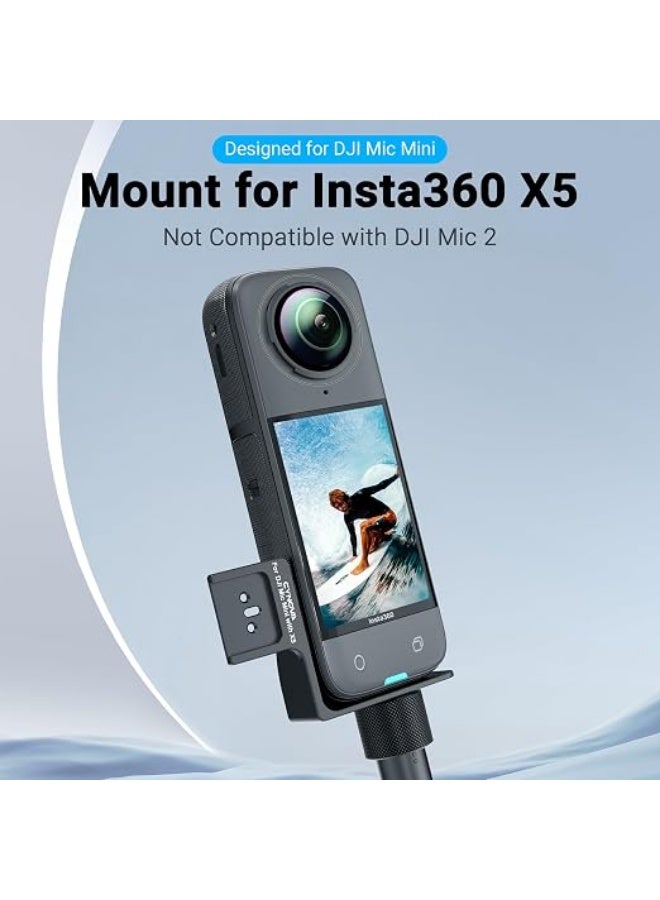 CYNOVA Mount for Insta360 X5 Accessories, Insta 360 X5 Cold Shoe Mount, Invisible Mic Bracket Designed Specifically for DJI Mic Mini（with 3.5mm Audio Cable and Fixed Velcro） - Image 2