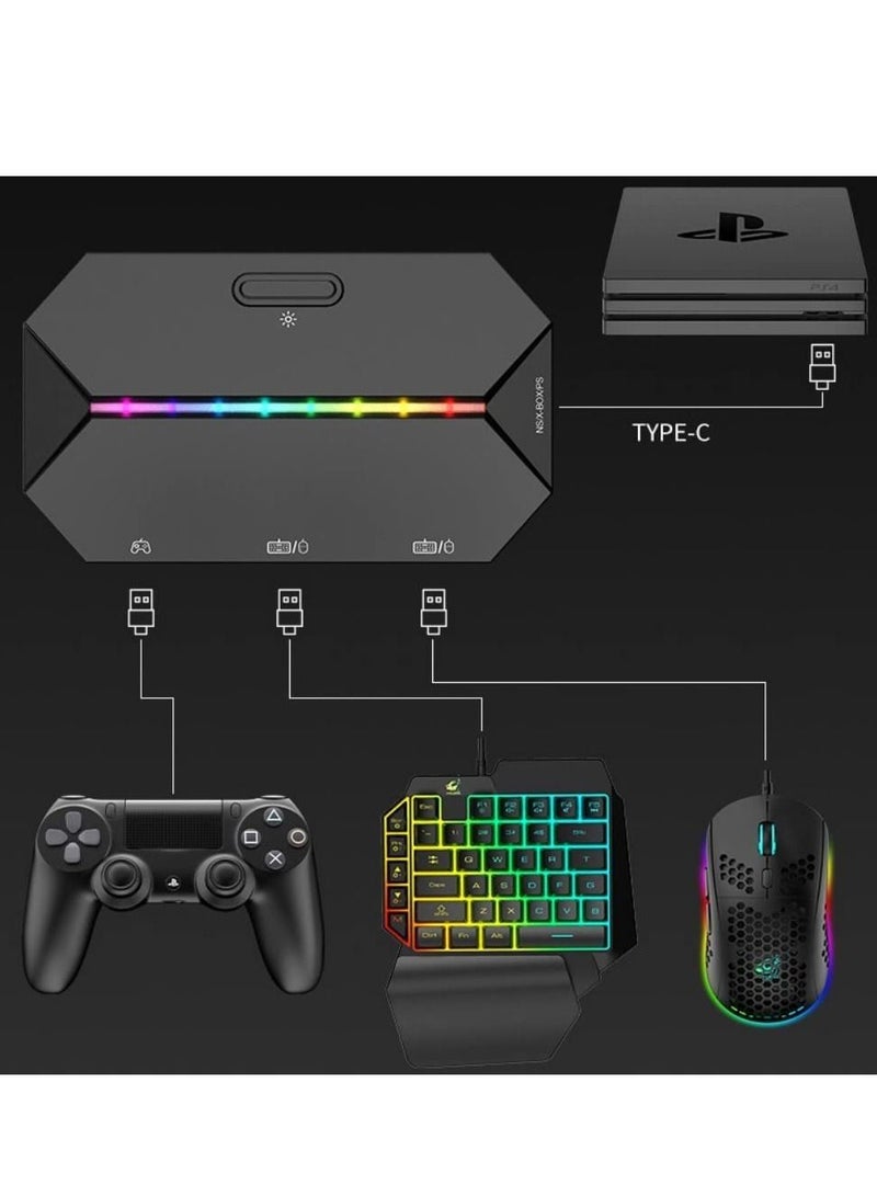 محول مفاتيح الفأرة DMG، لوحة Type-C USB، LED، تحويل ينطبق على PS4، Xbox One و 360 نينتندو، PS3(أسود) - Image 5