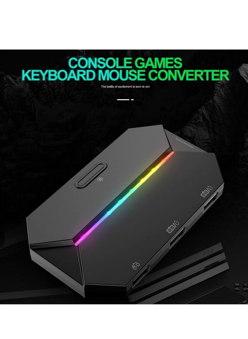 محول مفاتيح الفأرة DMG، لوحة Type-C USB، LED، تحويل ينطبق على PS4، Xbox One و 360 نينتندو، PS3(أسود) - Image 2