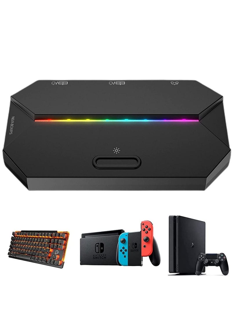 محول مفاتيح الفأرة DMG، لوحة Type-C USB، LED، تحويل ينطبق على PS4، Xbox One و 360 نينتندو، PS3(أسود) - Image 1