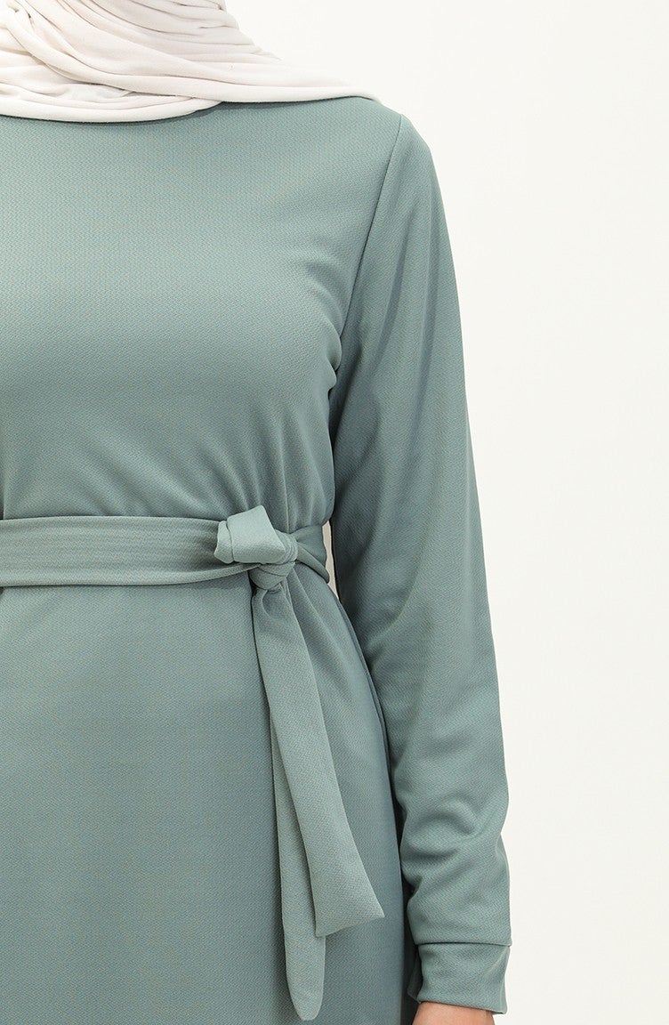 Sefa Merve Slit Tunic Trousers Two Piece Set 0664-06 Mint Green  - Image 4