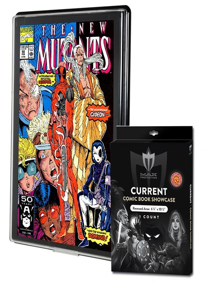 Max Protection Comic Book Frame - 97% UV Protection Display - Acid-Free Wall Mount for Current Age 6-3/4 x 10-1/4 - Black and Clear