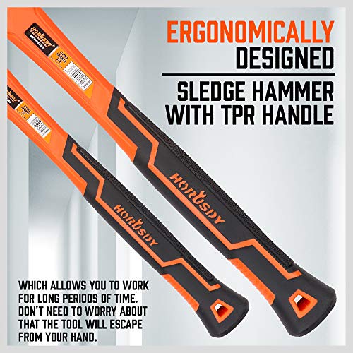 HORUSDY 5-Piece Hammer Set, 16oz and 32oz Ball Pein Hammers, 32oz Rubber Mallet, 3lb Sledge, 3lb Cross Peen Hammer - Image 5