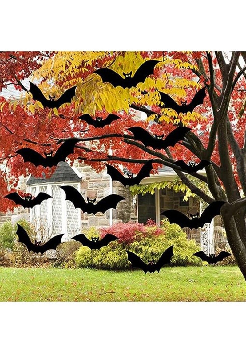Brain Giggles 15 Pcs Hanging Decoration Bat with Glowing Eyes for Outdoor and Indoor Decoration - Image 2