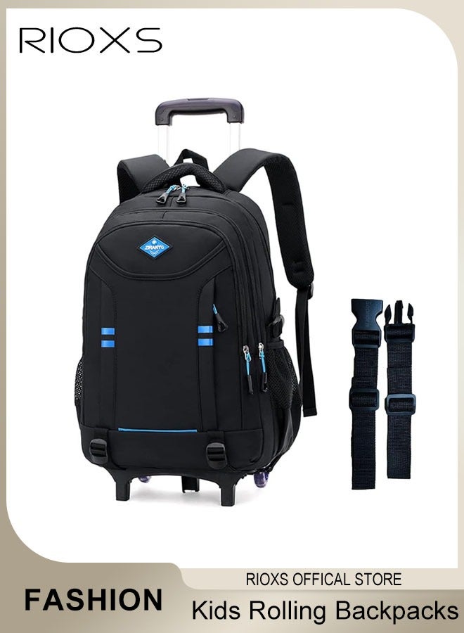 Kids Backpacks, Rolling Schoolbag for Kids Boys, Trolley School Bookbags, Large Capacity Wheeled Luggage Bag, Backpack with Six-wheels, Elementary Boys Schoolbag, Portable Rolling Backpack for School/Weekend Trips/Travelling
