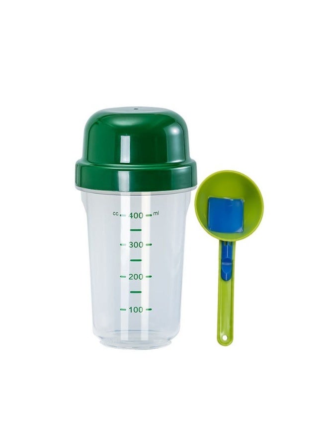 قارورة خفق رياضية 550 مل، شفافة مع مقاييس، زجاجة مياه محمولة من البلاستيك، كوب بروتين، كوب مخفوق الحليب، زجاجة مشروبات متعددة الاستخدامات، مناسبة لمسحوق الحليب، القهوة، المخفوقات، المشروبات الباردة، ماء الليمون، الشاي العشبي، زجاجة مياه رياضية، مع ملعقة منزلقة واحدة - Image 1
