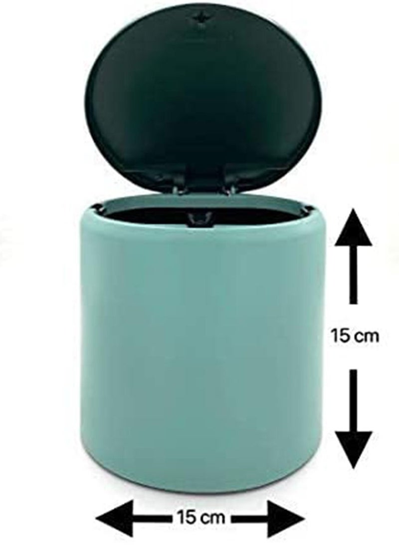 Desktop Trash Can, Plastic Desktop Mini Waste Trash Bin Creative Cute Home Office Small Table Trash Can Desktop Flip Dustbin Garbage Box with Bins Storage Box Sundries Storage Bins - Image 2