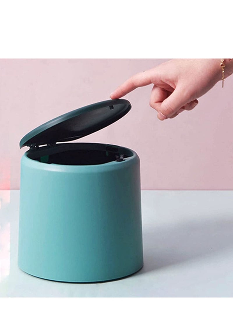 Desktop Trash Can, Plastic Desktop Mini Waste Trash Bin Creative Cute Home Office Small Table Trash Can Desktop Flip Dustbin Garbage Box with Bins Storage Box Sundries Storage Bins - Image 3