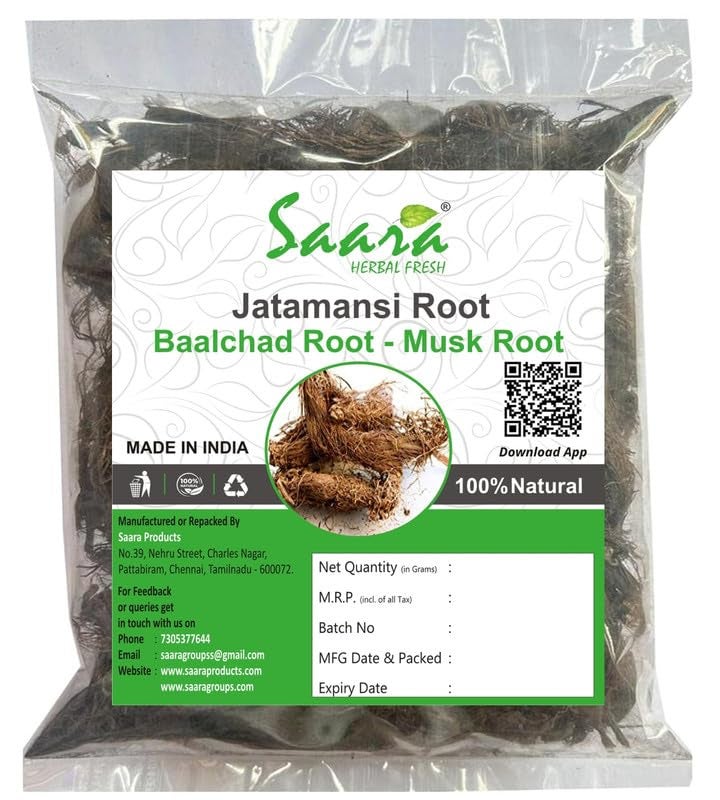 Saara HERBAL FRESH Jatamansi Root1000g Baalchadd Musk Root Spikenard Nardostachys Tapasvini Jatamasi Rootpack of 10 x 100g - Image 3