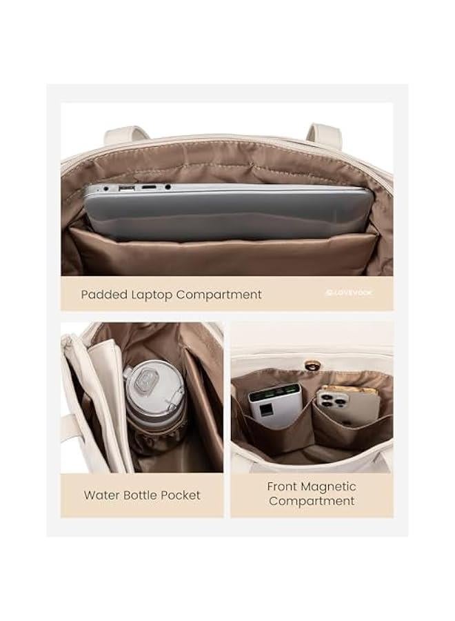 Arabest Tote Bag For Women, Travel Work Tote with Zipper Fits 14'' Laptop, Large Shoulder Handbag, Carry on Bag for Teacher Nurse Gym  - Image 4