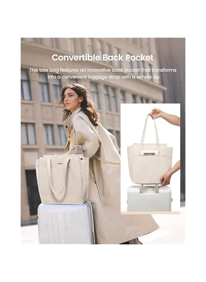 Arabest Tote Bag For Women, Travel Work Tote with Zipper Fits 14'' Laptop, Large Shoulder Handbag, Carry on Bag for Teacher Nurse Gym  - Image 5