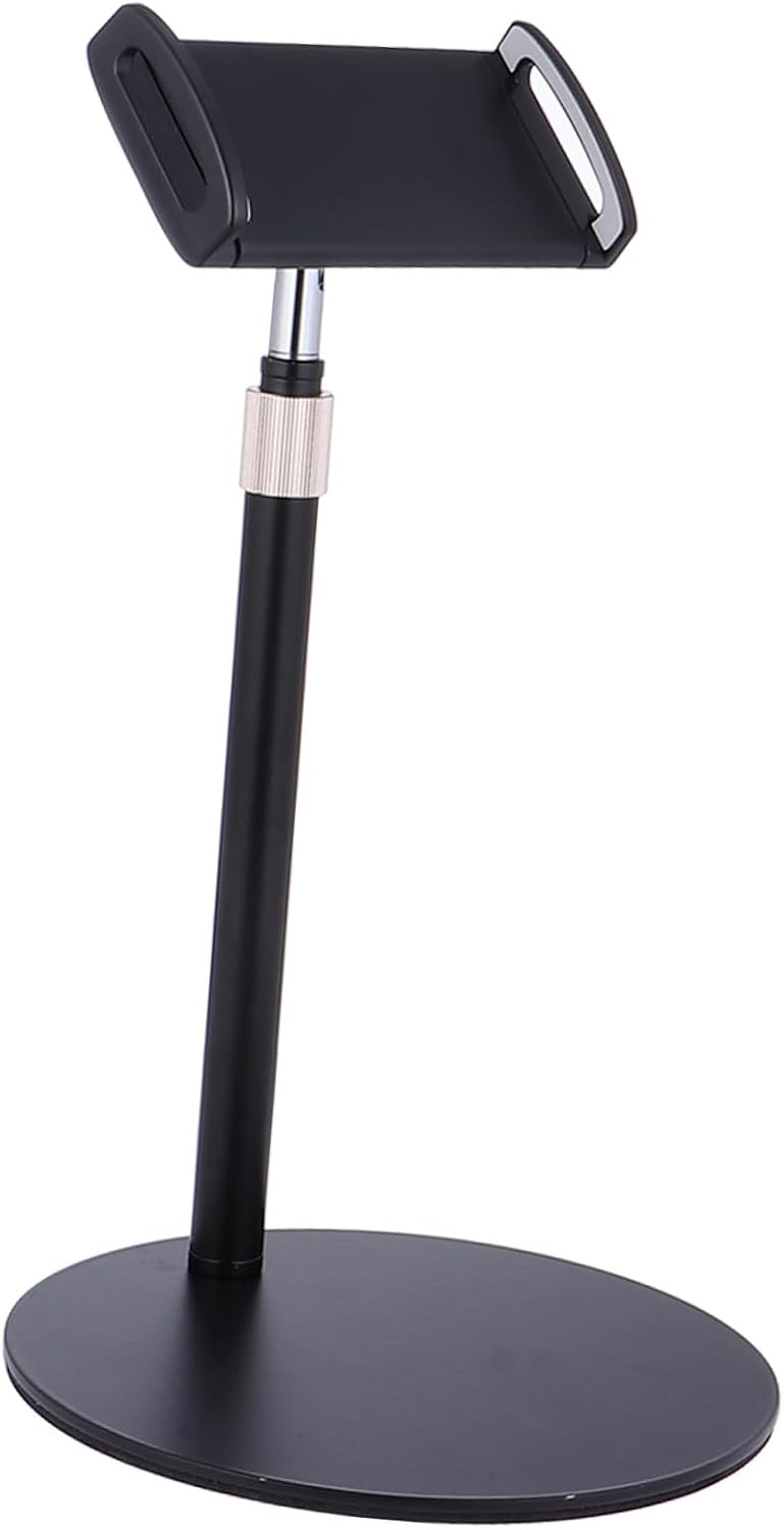 Adjustable Tablet Stand and Phone Holder Telescopic Multi-Function Desktop Charging Dock with Rotation Black Tablet Rack Compatible with Smartphones and Tablets - Image 1