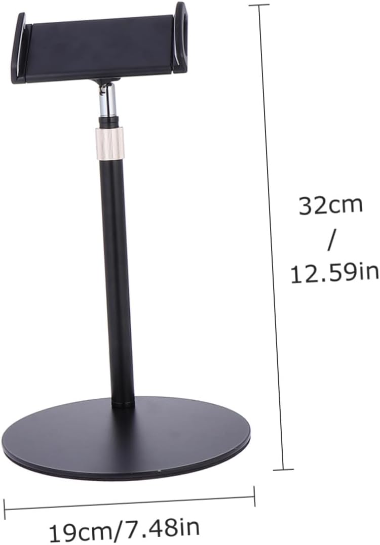 Adjustable Tablet Stand and Phone Holder Telescopic Multi-Function Desktop Charging Dock with Rotation Black Tablet Rack Compatible with Smartphones and Tablets - Image 2