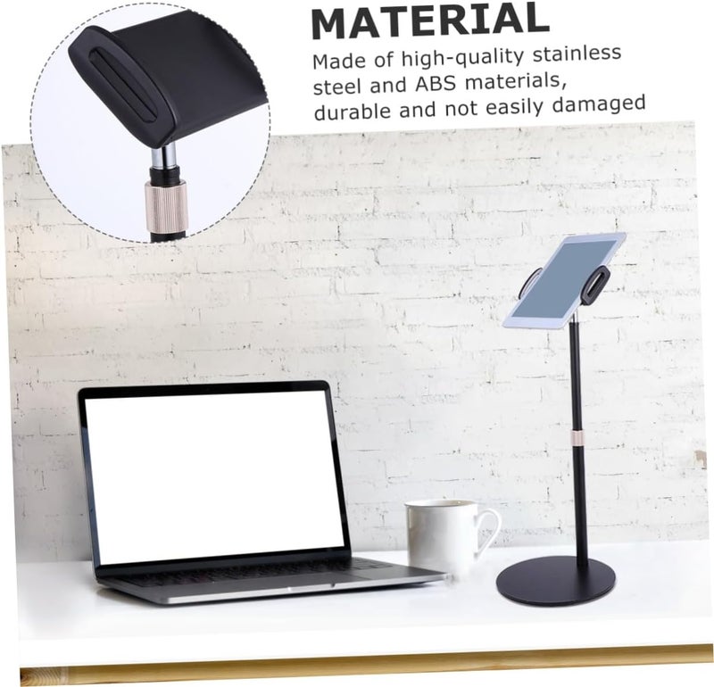 Adjustable Tablet Stand and Phone Holder Telescopic Multi-Function Desktop Charging Dock with Rotation Black Tablet Rack Compatible with Smartphones and Tablets - Image 3