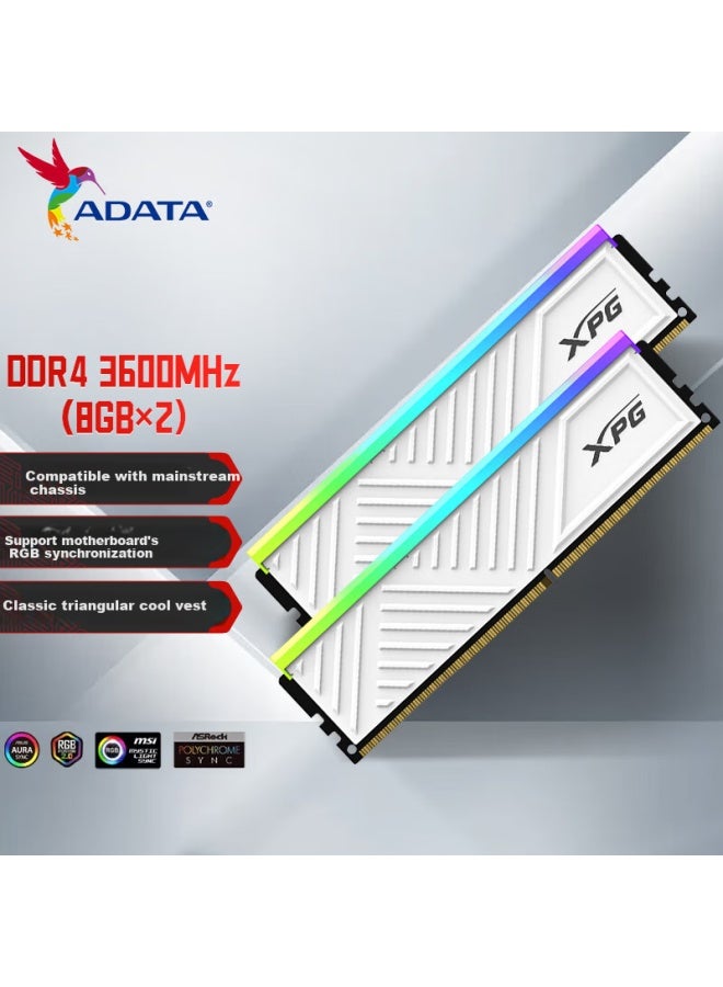 Adata 16gbKit Ddr4 3600mhz Desktop Memory Module Xpg Spectrix D35g Glazed White Gaming Rgb Memory Module - Image 1