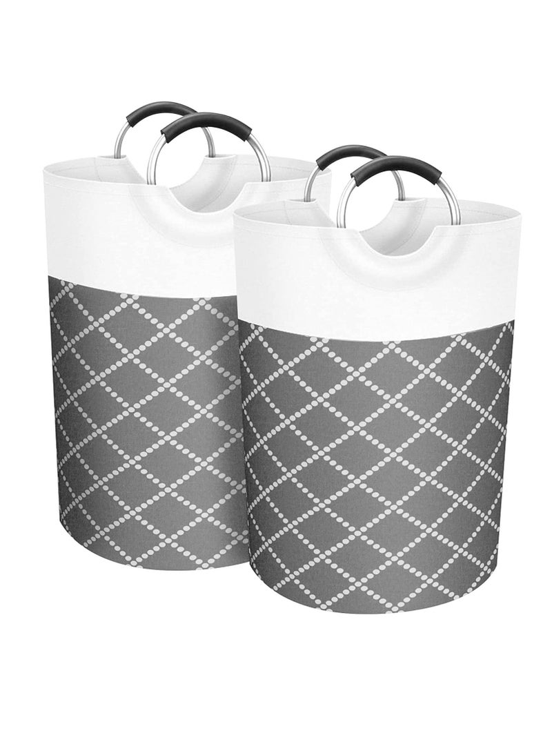 Arabest 82L Laundry Basket,2 Pack Waterproof Laundry Hamper, Collapsible Laundry Bag with Comfortable Curved Handle - Image 1