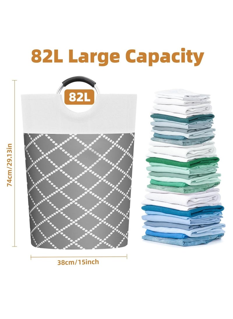 Arabest 82L Laundry Basket,2 Pack Waterproof Laundry Hamper, Collapsible Laundry Bag with Comfortable Curved Handle - Image 5