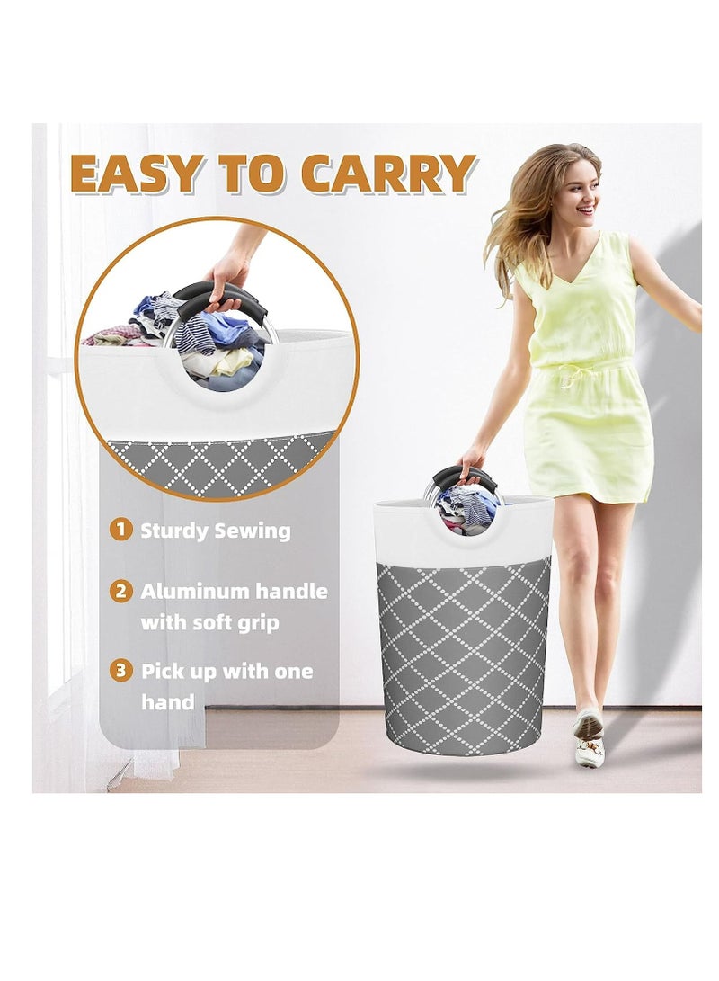 Arabest 82L Laundry Basket,2 Pack Waterproof Laundry Hamper, Collapsible Laundry Bag with Comfortable Curved Handle - Image 3