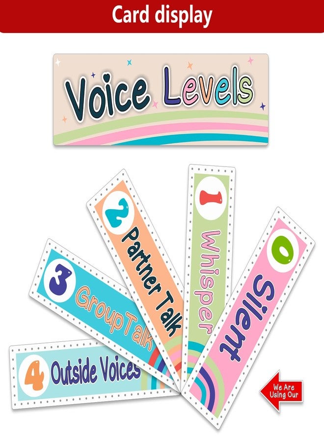 Amzoya Voice Level Classroom Pocket Chart,Boho Voice Level Classroom Decor/Classroom Management (White) - Image 3
