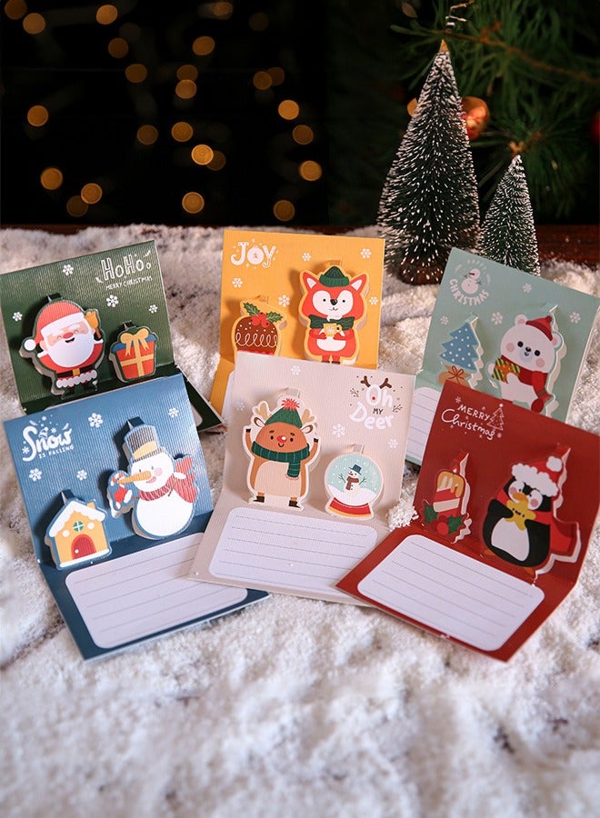 Greeting Cards 6 Styles 18 Pieces 3D Christmas Cards Stereo Cards Holiday Postcards Handmade Holiday Christmas Cards and Envelopes - Image 2