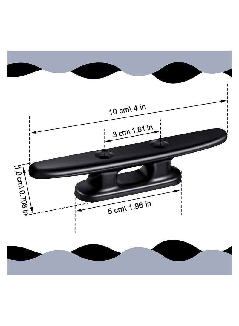 SOLARAE Black Boat Cleat Kayak Cleats Boat Dock Cleats Boat Kayak Canoe Cleat 4 Inch Black Strong Nylon Cleats for Boat Mooring Accessories Beach Lake Maritime Decor (8 Pieces) - Image 2