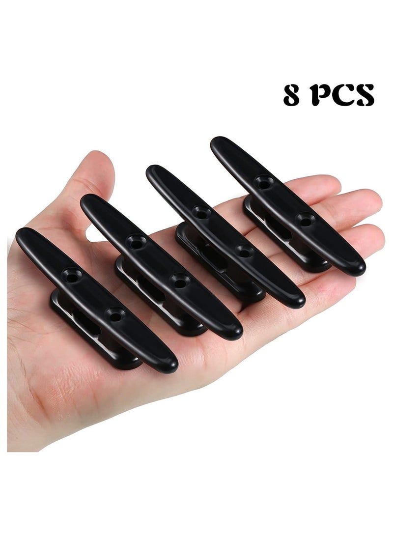 SOLARAE Black Boat Cleat Kayak Cleats Boat Dock Cleats Boat Kayak Canoe Cleat 4 Inch Black Strong Nylon Cleats for Boat Mooring Accessories Beach Lake Maritime Decor (8 Pieces) - Image 3