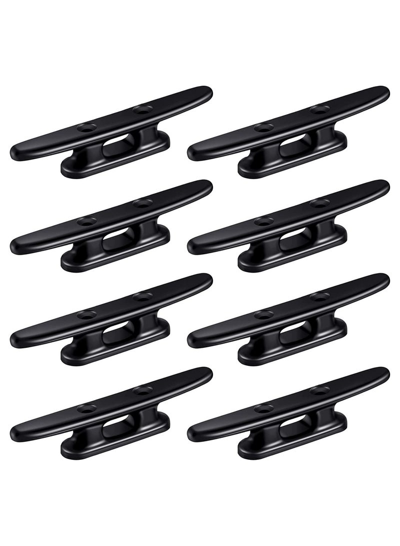 SOLARAE Black Boat Cleat Kayak Cleats Boat Dock Cleats Boat Kayak Canoe Cleat 4 Inch Black Strong Nylon Cleats for Boat Mooring Accessories Beach Lake Maritime Decor (8 Pieces) - Image 1