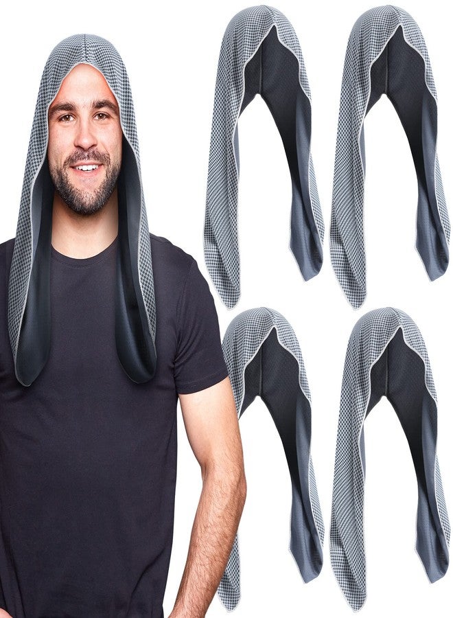 Hercicy 4 Pack Cooling Hoodie Towels Breathable Sport Neck and Face Towels for Men Women Head Wrap Yoga Gym Sports(Black) - Image 1