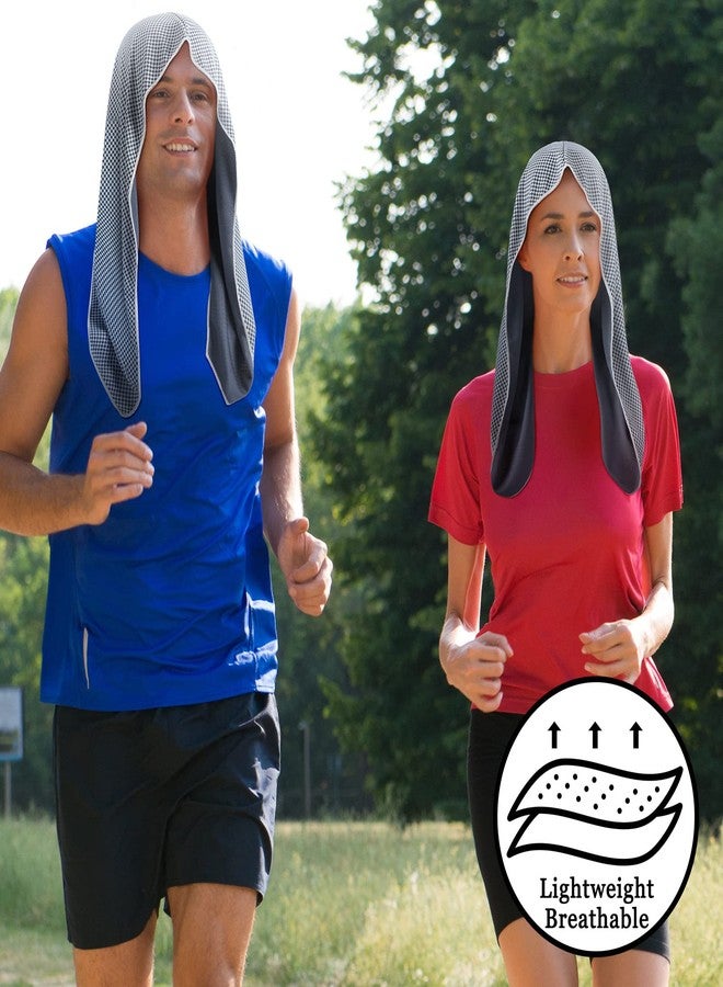 Hercicy 4 Pack Cooling Hoodie Towels Breathable Sport Neck and Face Towels for Men Women Head Wrap Yoga Gym Sports(Black) - Image 5