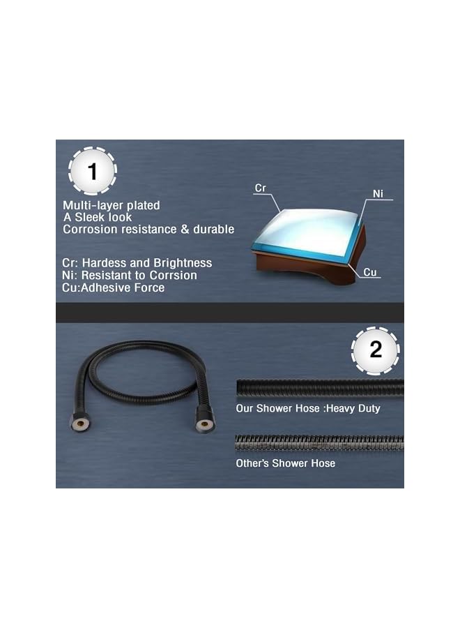 The Bros Handheld Bidet Sprayer for Toilet, ABS Plastic Bathroom Jet Spray with 1.2 Meter Shower Tube, Portable Adjustable Water Pressure Handheld Bidet Sprayer for Bathroom (Black) - Image 5