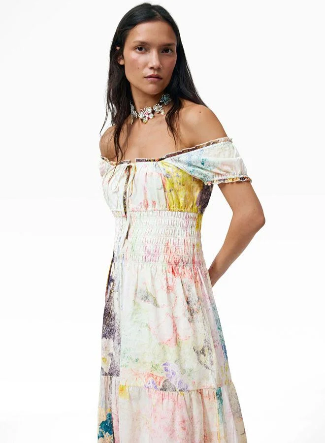 DESIGUAL Short Sleeve Dress 100% Cotton
