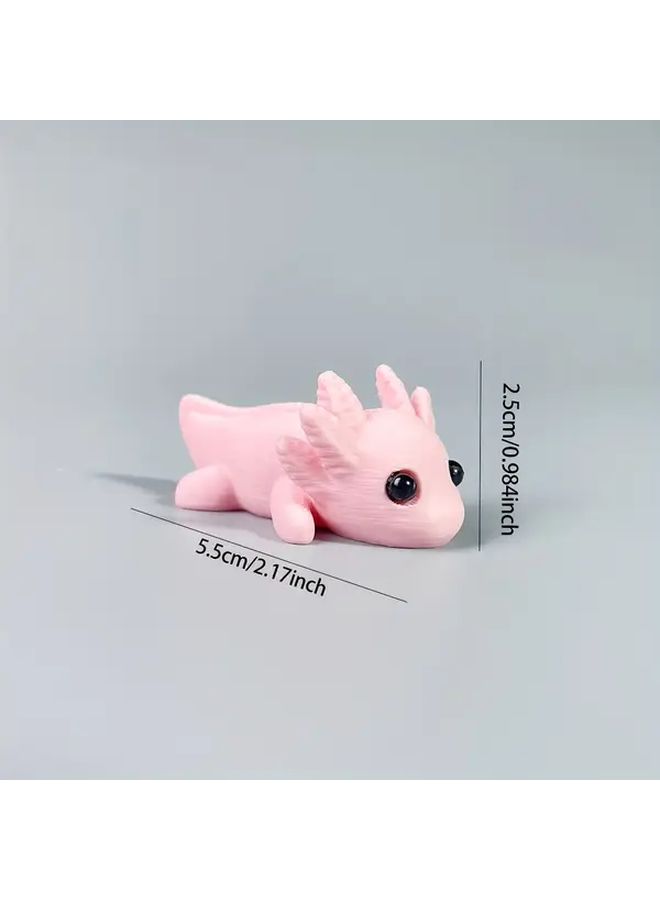 Pink Salamander Figurine With Blue Green Crystal Accents Desktop Decor Gift 1pc - Image 3