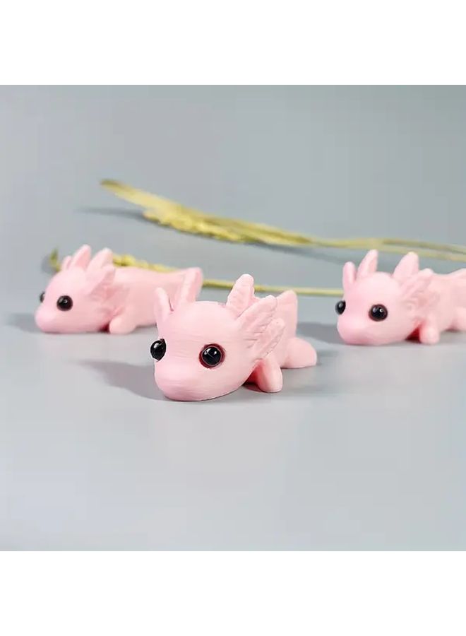 Pink Salamander Figurine With Blue Green Crystal Accents Desktop Decor Gift 1pc - Image 4