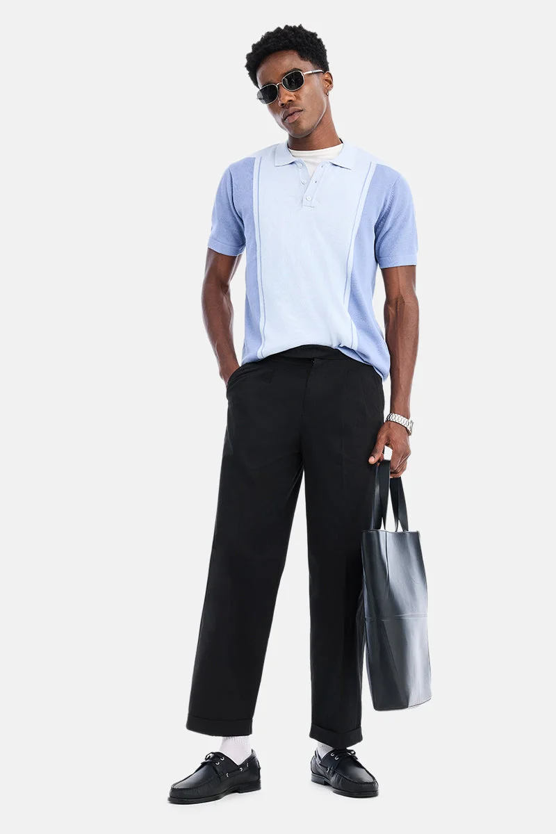 سنيتش Black Solid Relaxed Casual Chinos