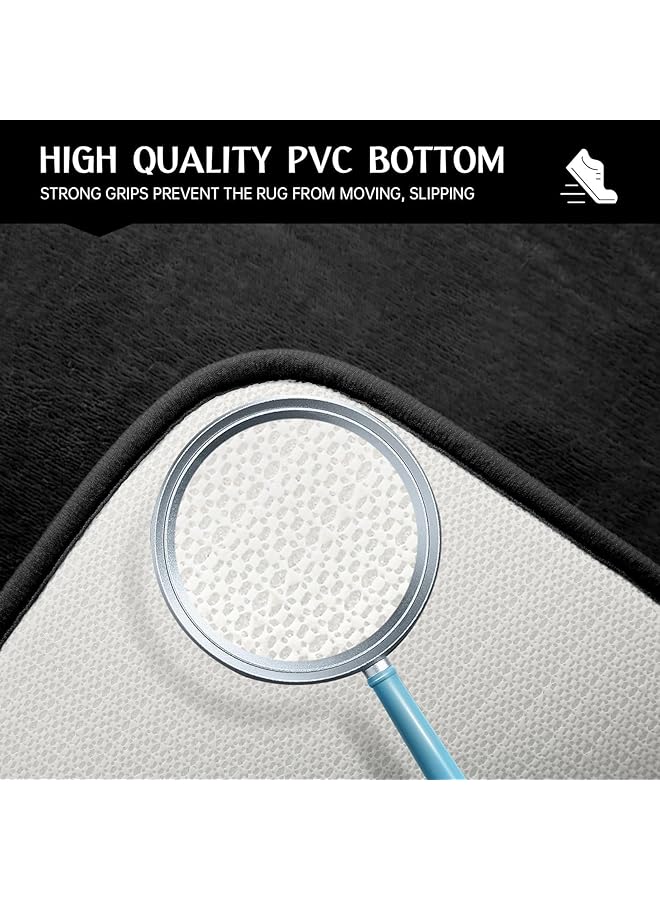 SAGREENY 3 Piece Memory Foam Bathroom Rugs Sets Non Slip And Quick Dry Bath Mat Ultra Soft Velvet Bath Rugs For Bathroom Toilet And Shower Floor Black - Image 4