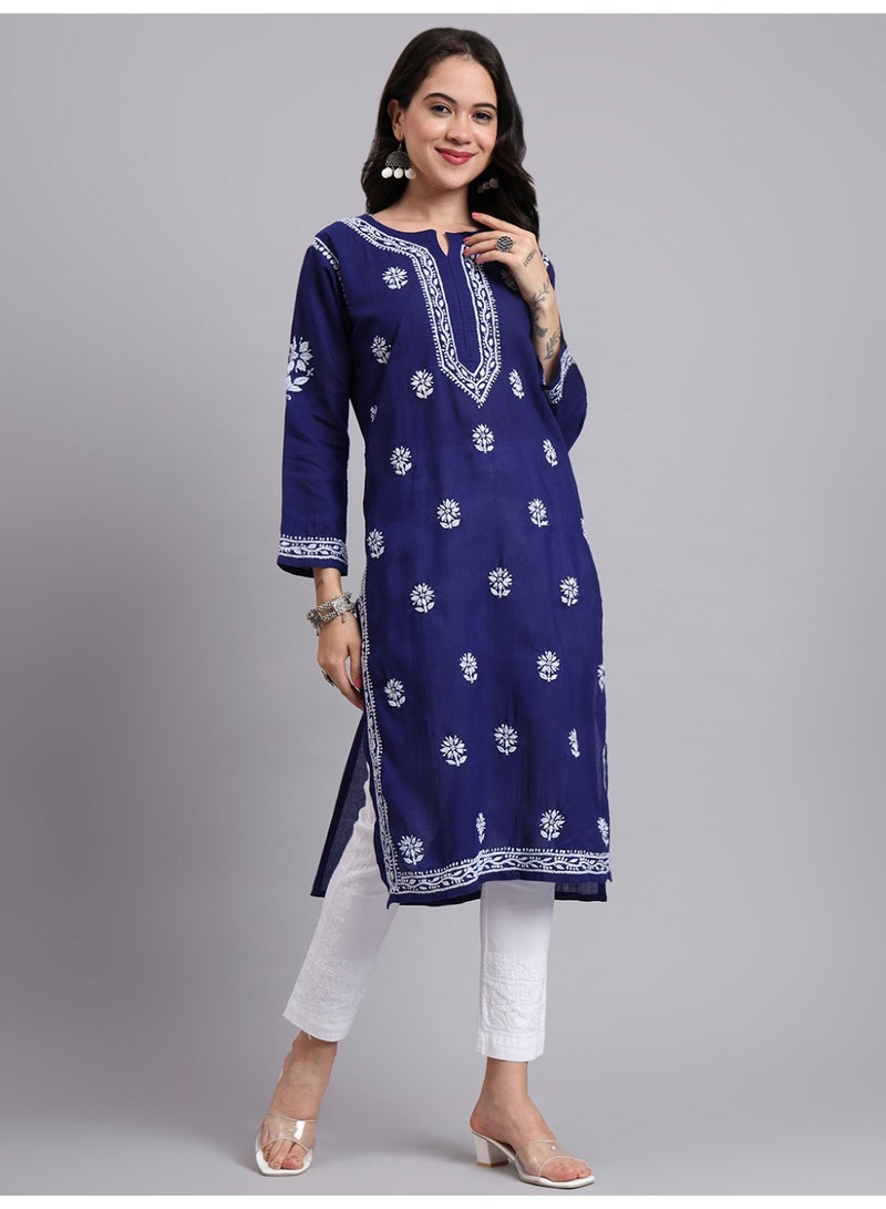 Alaya Hand Embroidered Chikankari Cotton Kurta-AL3999 - Image 5