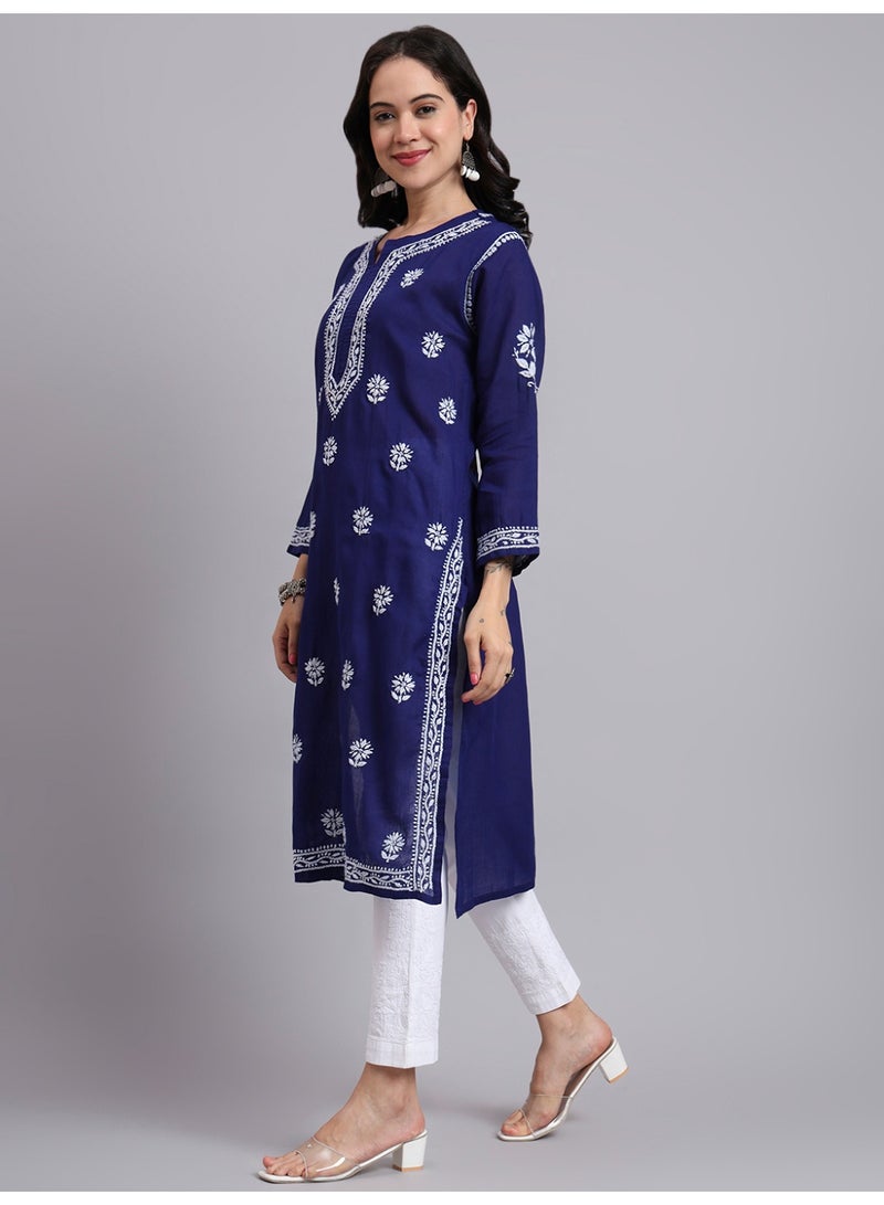 Alaya Hand Embroidered Chikankari Cotton Kurta-AL3999 - Image 4
