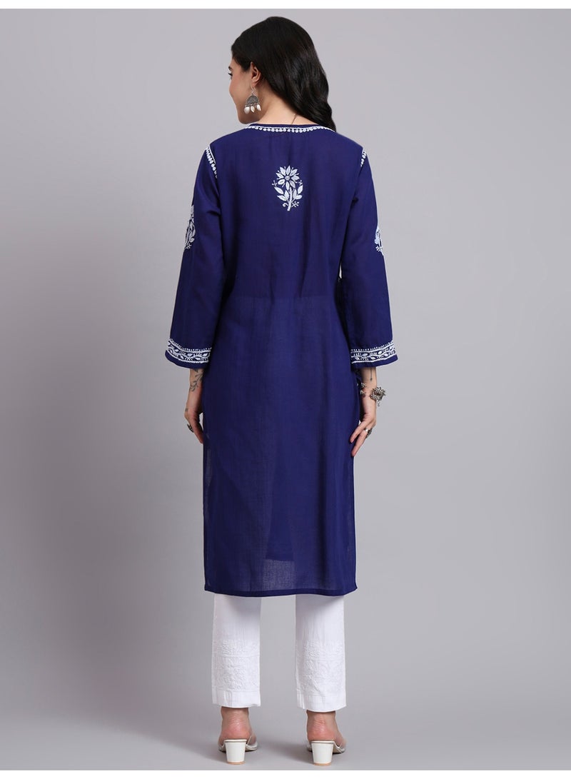 Alaya Hand Embroidered Chikankari Cotton Kurta-AL3999 - Image 2