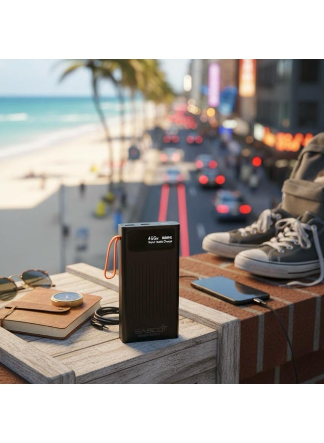Fast Charging Power Bank – High-Speed Portable Charger with Multiple ports, LED Light, Built-in Carrying Strap and built in four cables - Image 2