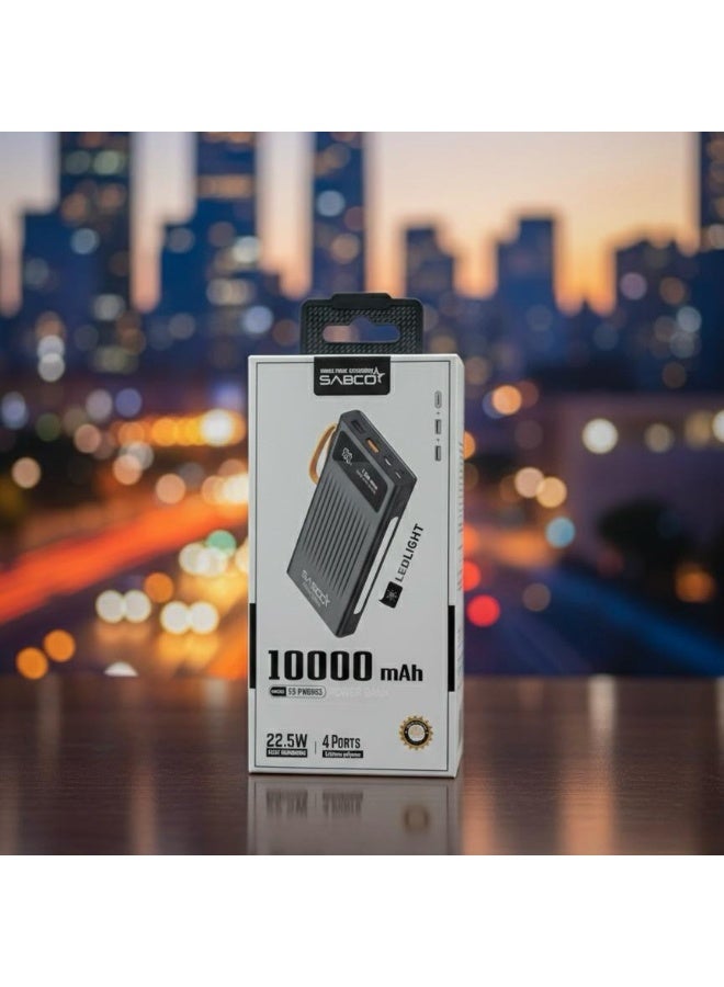 Fast Charging Power Bank – High-Speed Portable Charger with Multiple ports, LED Light, Built-in Carrying Strap and built in four cables - Image 1