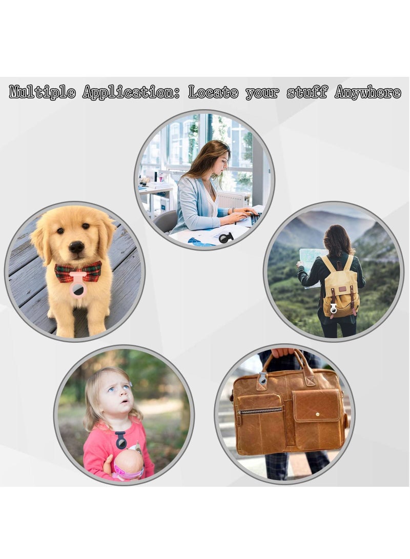 2 Pieces Hidden Silicone Protective Case Suitable for Apple AirTag with Invisible Pin Holder Anti Lost AirTag Cover Suitable for Children Elderly Backpack and Luggage (White)  - Image 5