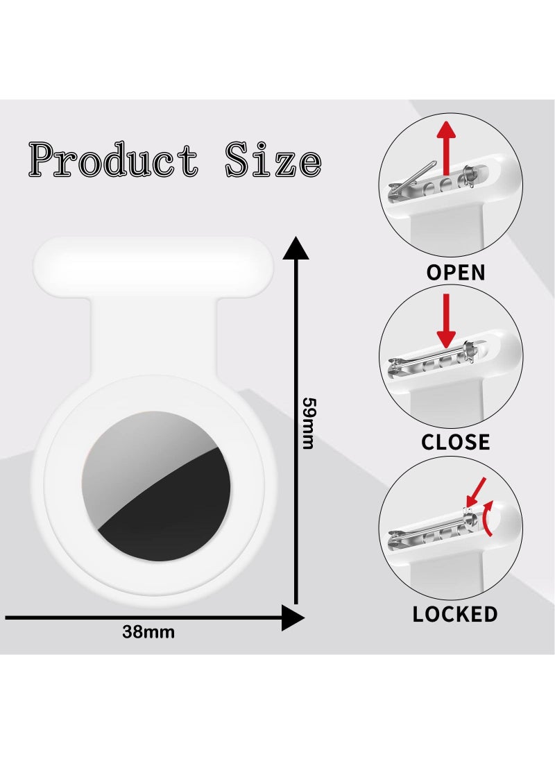2 Pieces Hidden Silicone Protective Case Suitable for Apple AirTag with Invisible Pin Holder Anti Lost AirTag Cover Suitable for Children Elderly Backpack and Luggage (White)  - Image 2