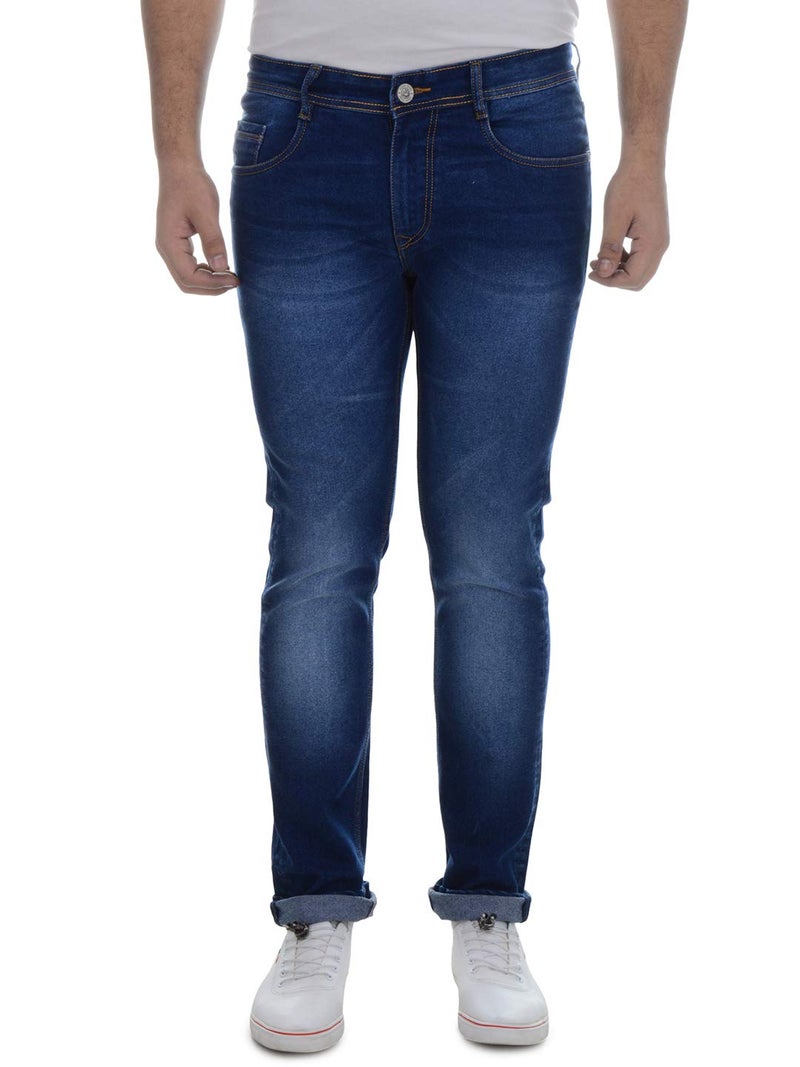 Ben Martin Men's Regular Fit Stretchable 38 Size Dark Blue Cotton Denim Jeans Pant for Men, JJ3-18 - Image 1