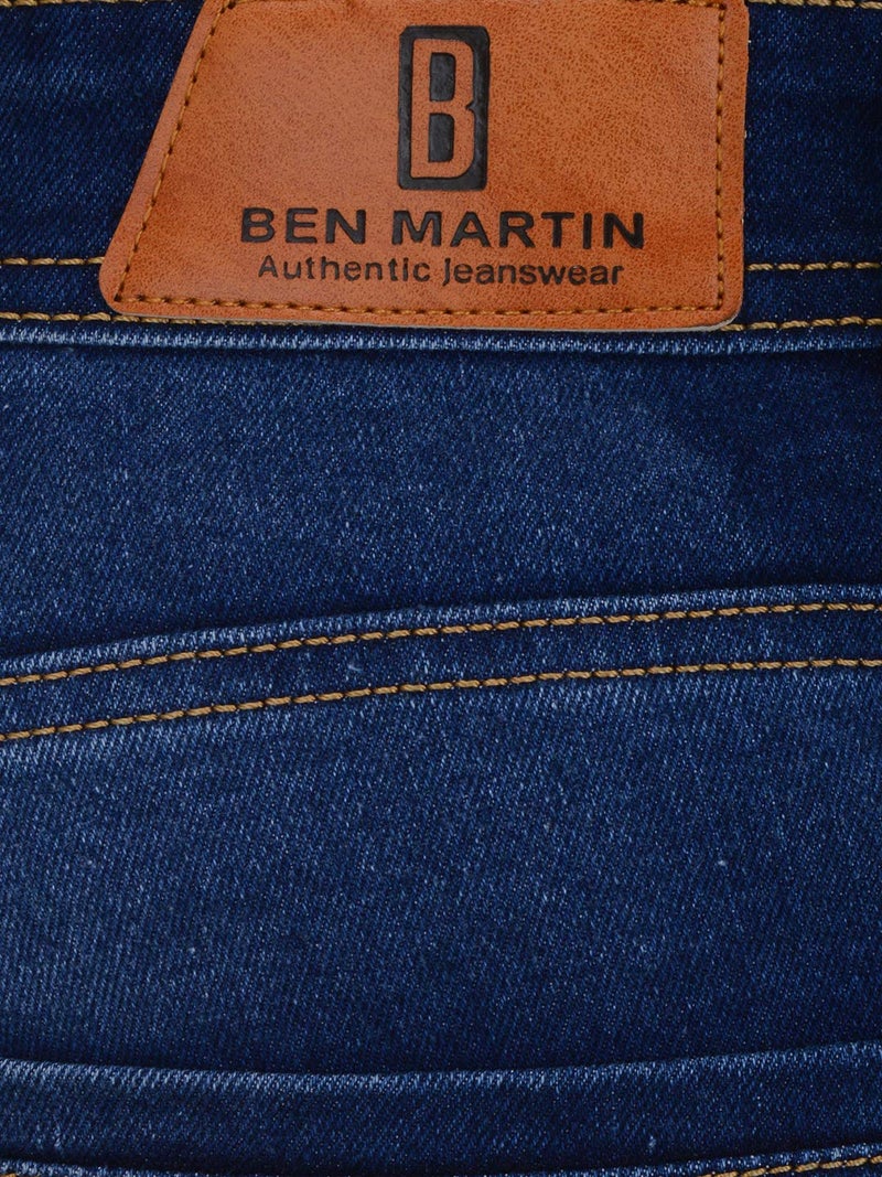 Ben Martin Men's Regular Fit Stretchable 38 Size Dark Blue Cotton Denim Jeans Pant for Men, JJ3-18 - Image 5