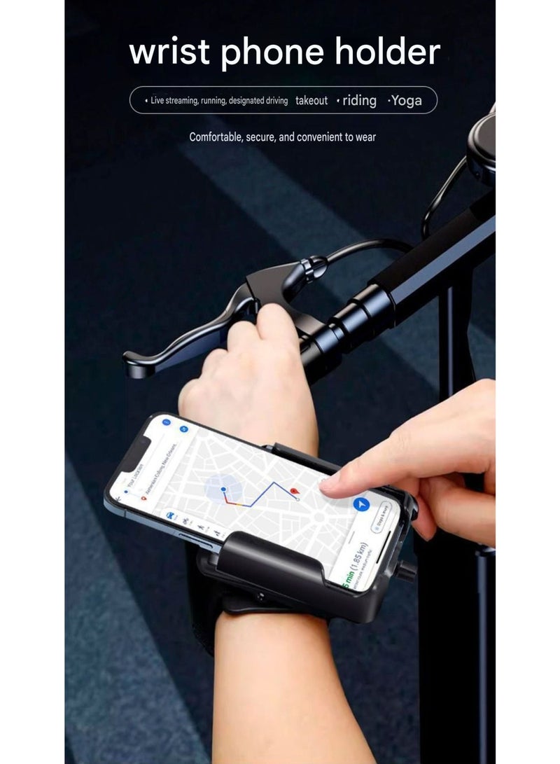 حامل هاتف على شكل سوار للجري وركوب الدراجات والتمرين - قابل للدوران والفصل - حزام معصم وذراع عالمي لأي هاتف - Image 2