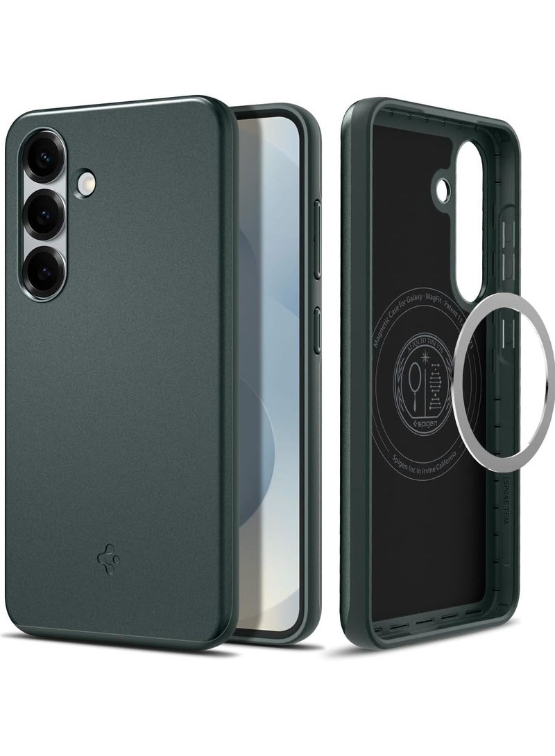 Spigen غطاء ماغ فيت رفيع لجهاز سامسونج جالاكسي S25 مع ميزة ماغ سيف (2025) - أخضر عميق - Image 1