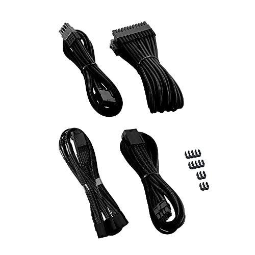 CableMod Pro ModMesh Sleeved 12VHPWR StealthSense Cable Extension Kit (Black, 16-pin to Triple 8-pin) - Image 2